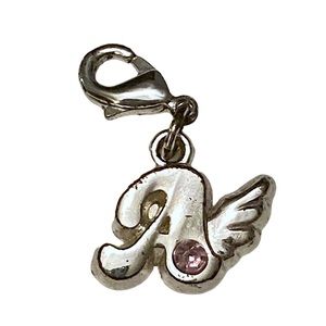 BRIGHTON A Initial Charm for bracelet pink Silver